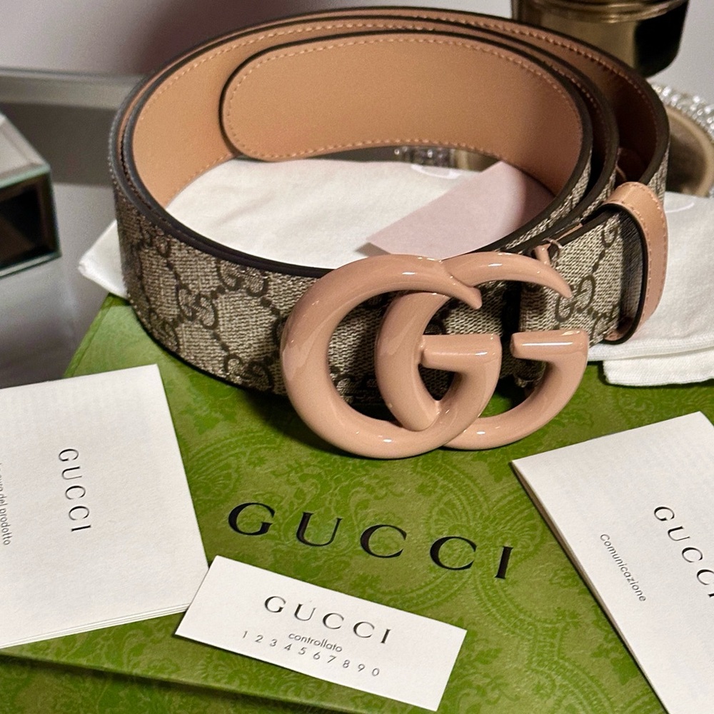 💯🆕😍Authentic GUCCI Monogram GG Marmont WIDE Belt